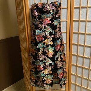 NWT Olia floral strapless midi formal dress